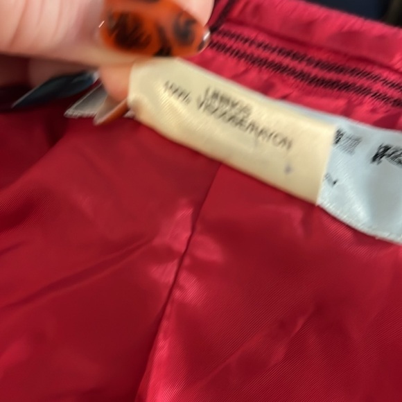 Vintage Jaeger Blazer Red Plaid Size 14 Linen Blend Great Britain Window Pane - Picture 9 of 12